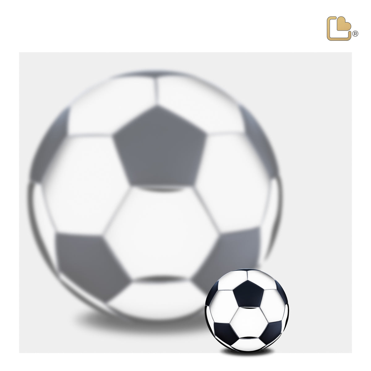 K1150   Football Keepsake Urn Matt Black & Pol Silver