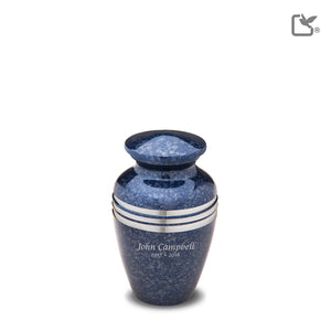 K212   Classic Keepsake Urn Speckled Indigo & Bru Pewter