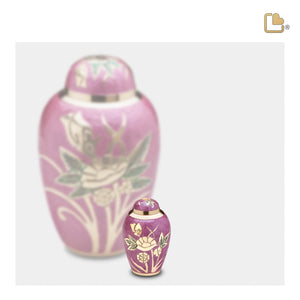 K220   Rose Keepsake Urn Pink & Pol Gold