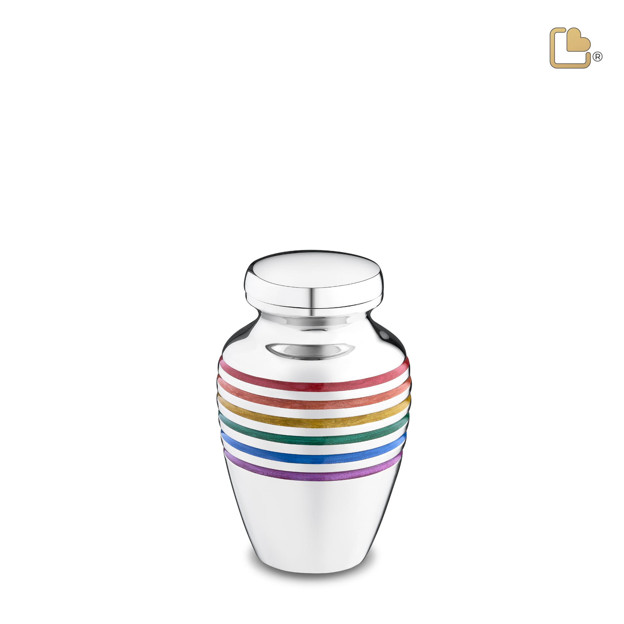 K222   Pride Rainbow Keepsake Urn Pol Silver