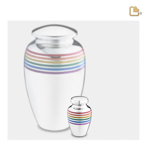 K222   Pride Rainbow Keepsake Urn Pol Silver