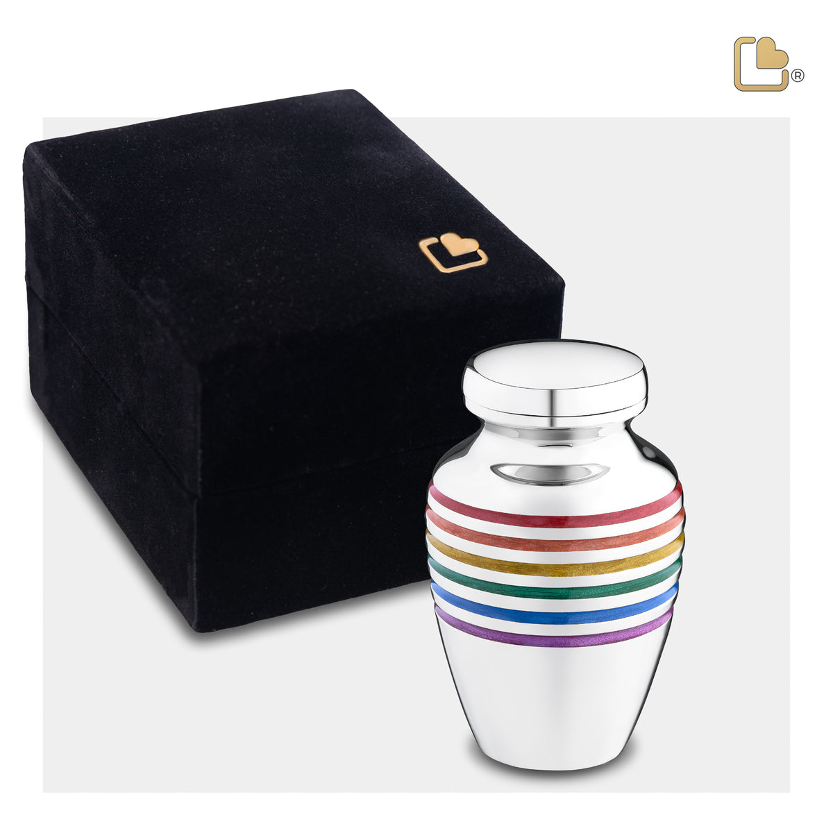 K222   Pride Rainbow Keepsake Urn Pol Silver