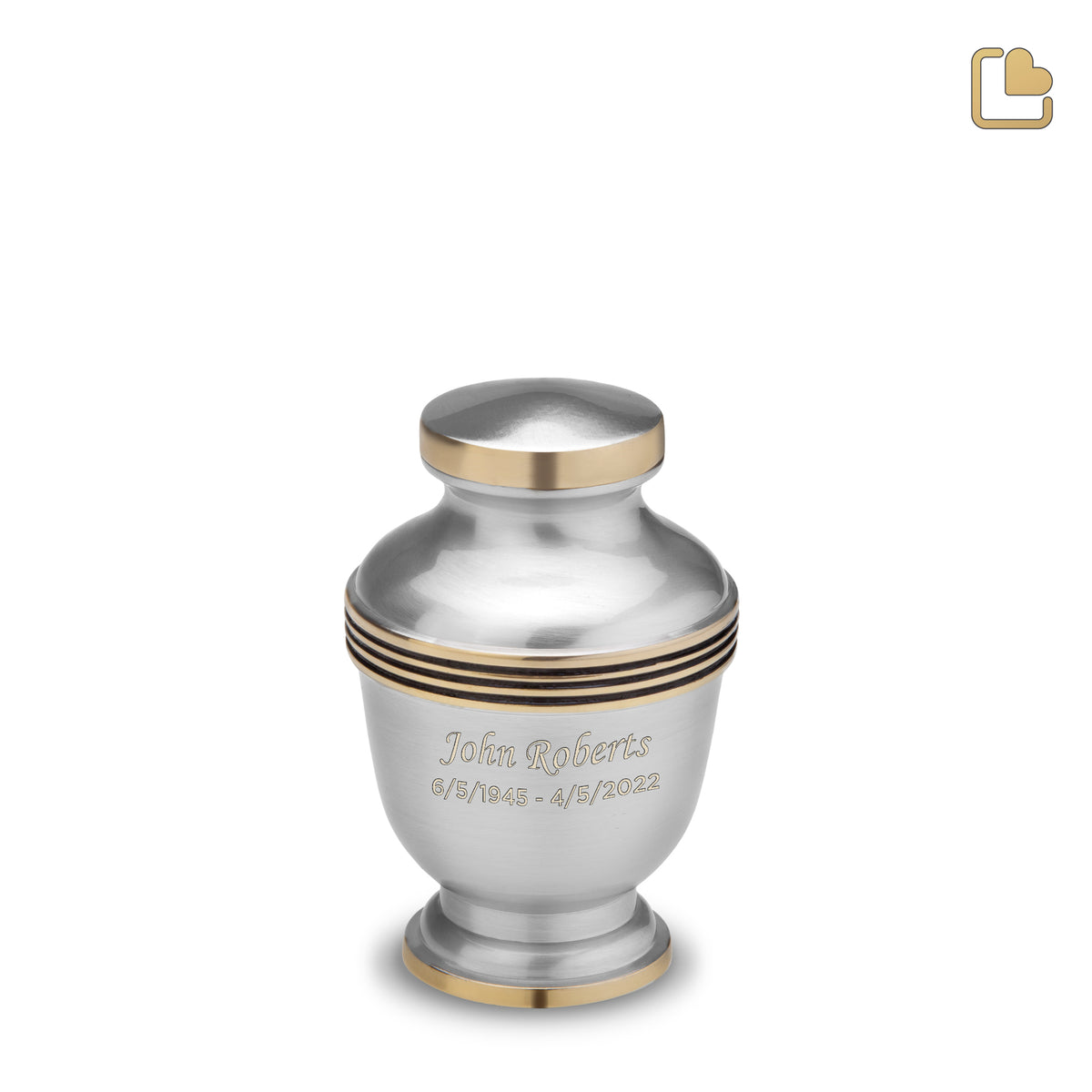 K251   Elegant Keepsake Urn Bru Pewter