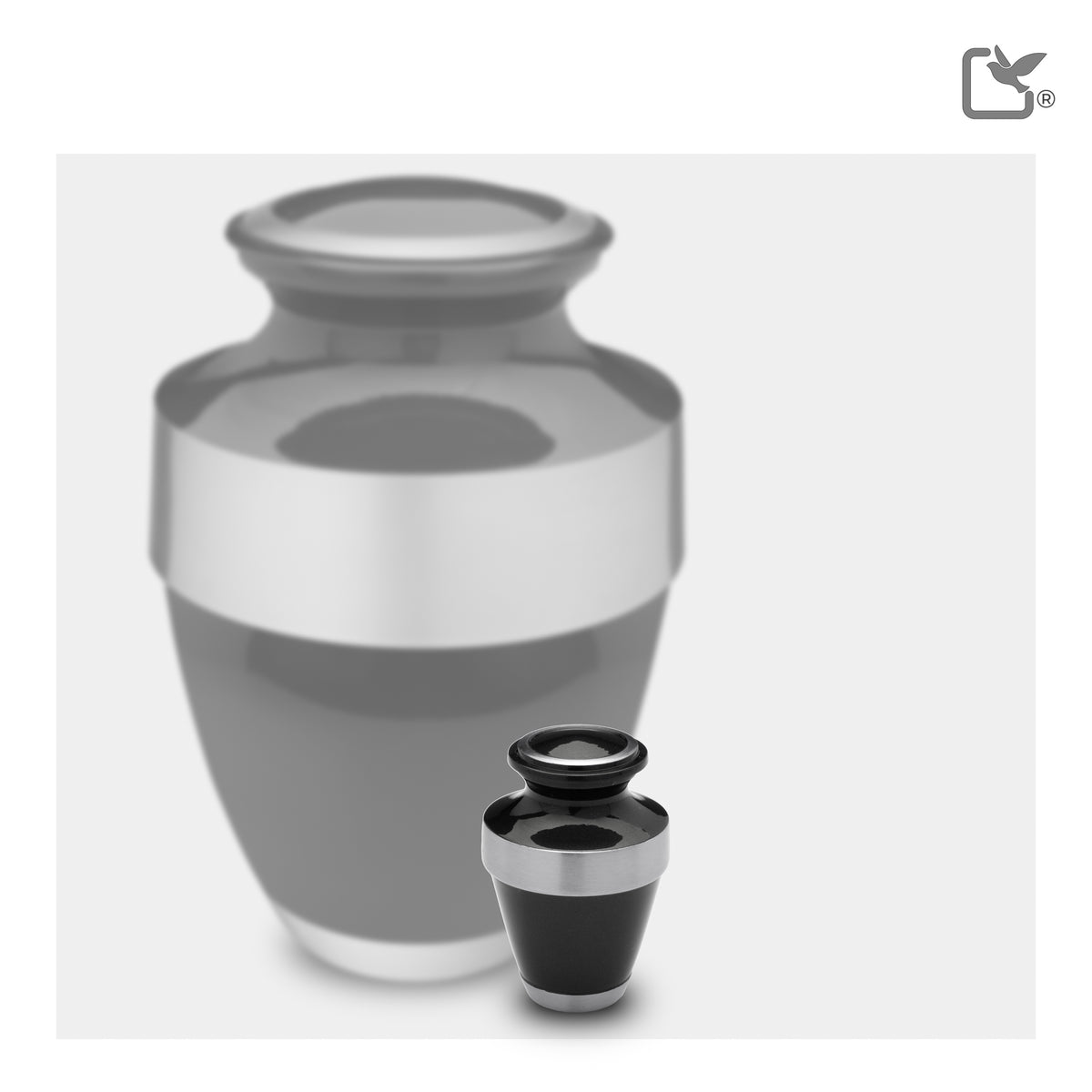 K261   Espana Keepsake Urn Midnight & Bru Pewter