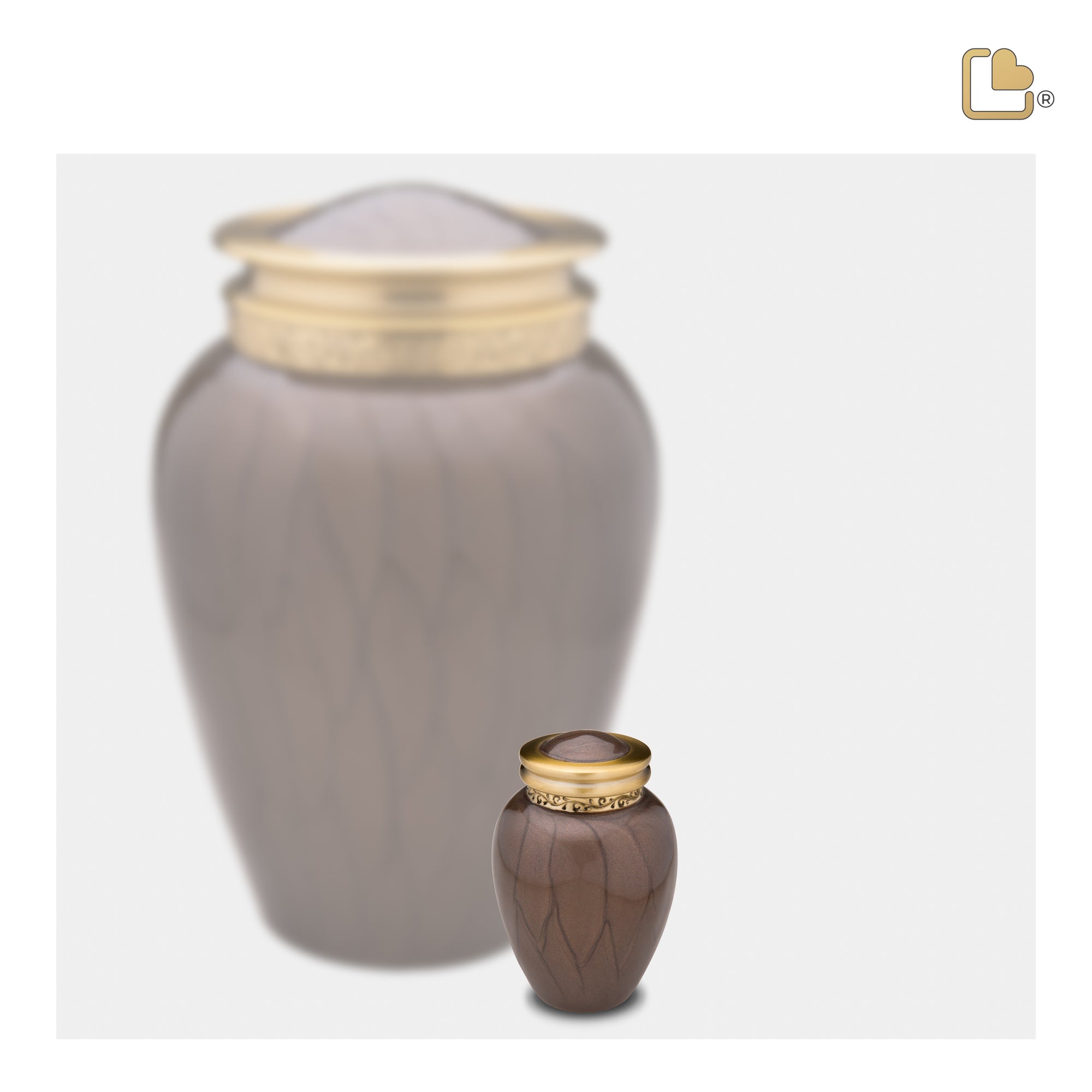 K291   Blessing Keepsake Urn Pearl Bronze & Bru Gold