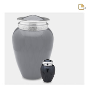 K292   Blessing Keepsake Urn Pearl Midnight & Pol Silver