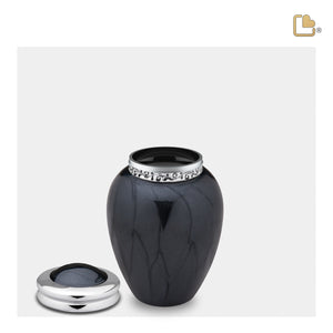 K292   Blessing Keepsake Urn Pearl Midnight & Pol Silver