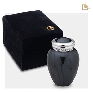 K292   Blessing Keepsake Urn Pearl Midnight & Pol Silver