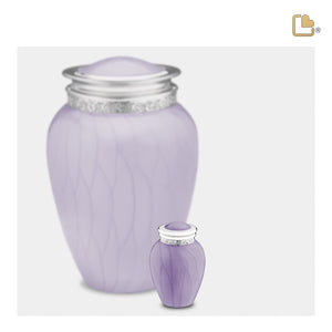 K298   Blessing Keepsake Urn Pearl Lavender & Pol Silver