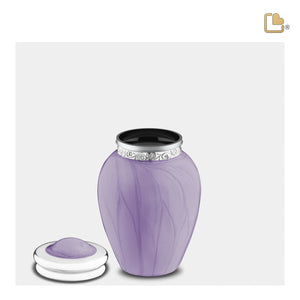 K298   Blessing Keepsake Urn Pearl Lavender & Pol Silver