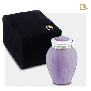 K298   Blessing Keepsake Urn Pearl Lavender & Pol Silver