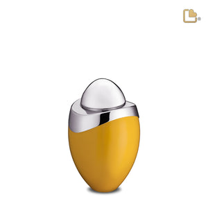 K360   Amore Keepsake Urn Yellow & Pol Silver