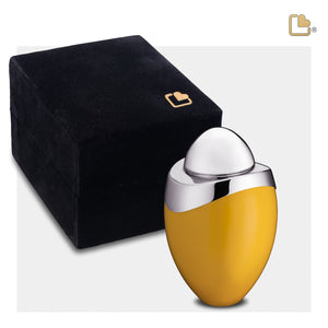 K360   Amore Keepsake Urn Yellow & Pol Silver