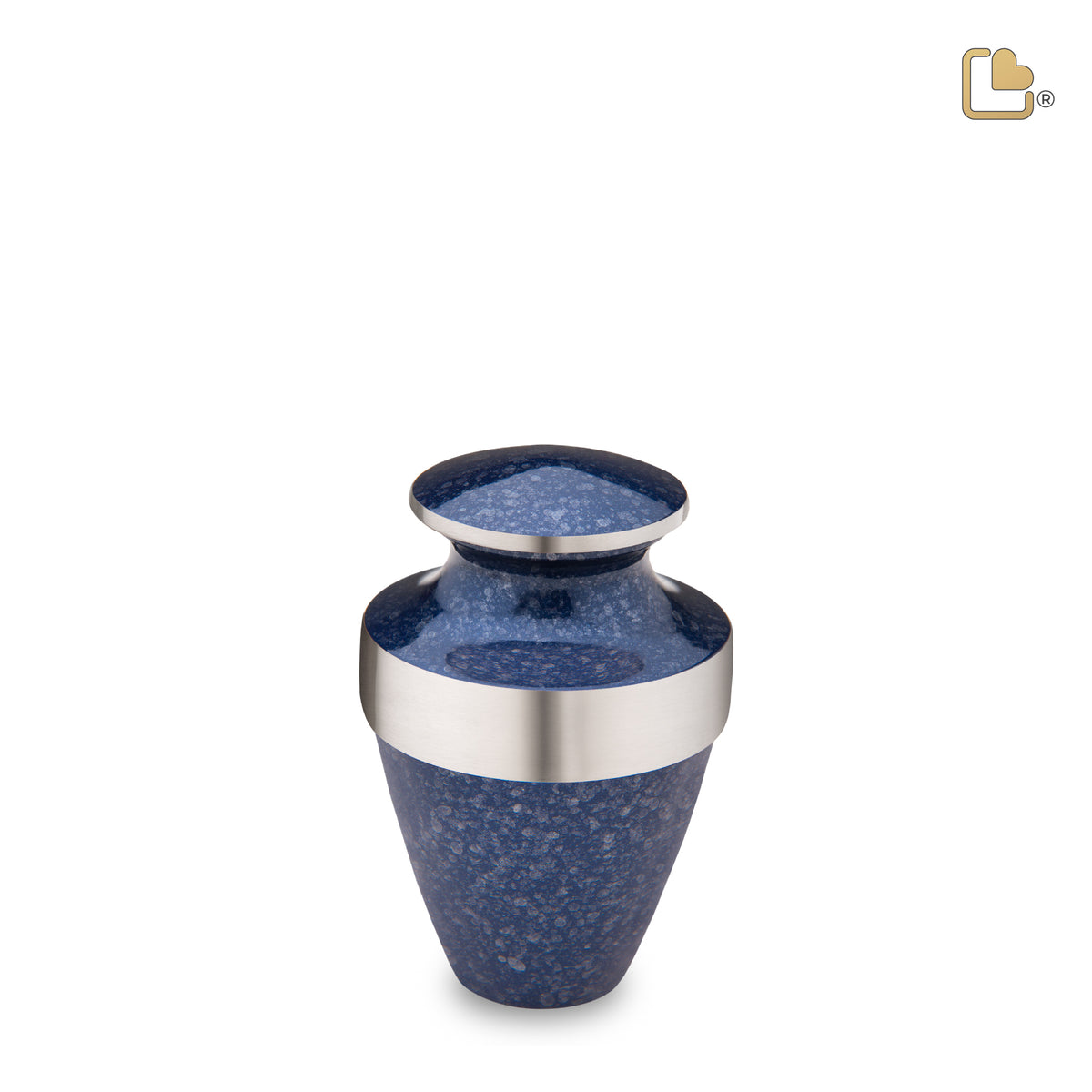K420   Eternity Keepsake Urn Speckled Indigo &amp; Bru Pewter