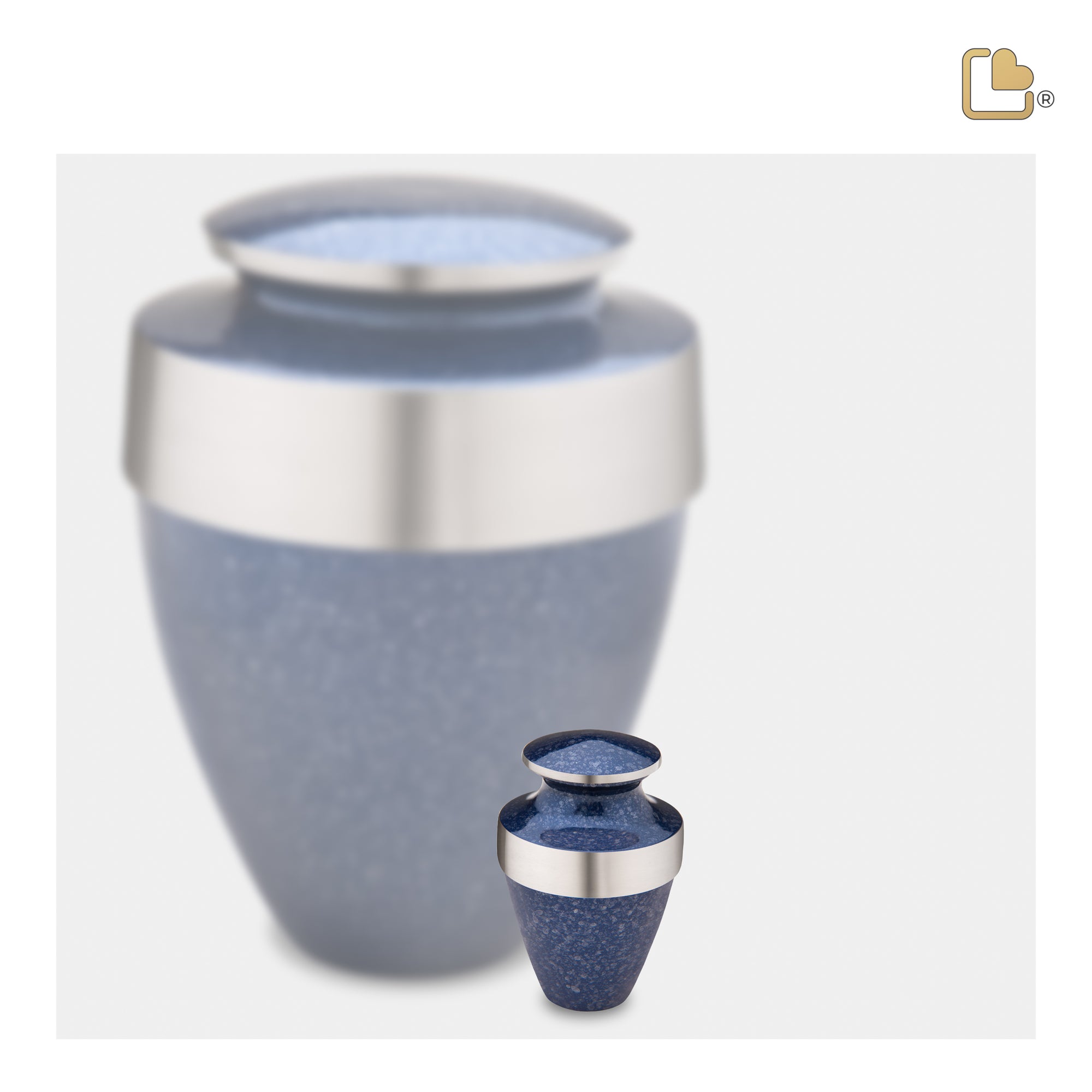 K420   Eternity Keepsake Urn Speckled Indigo & Bru Pewter