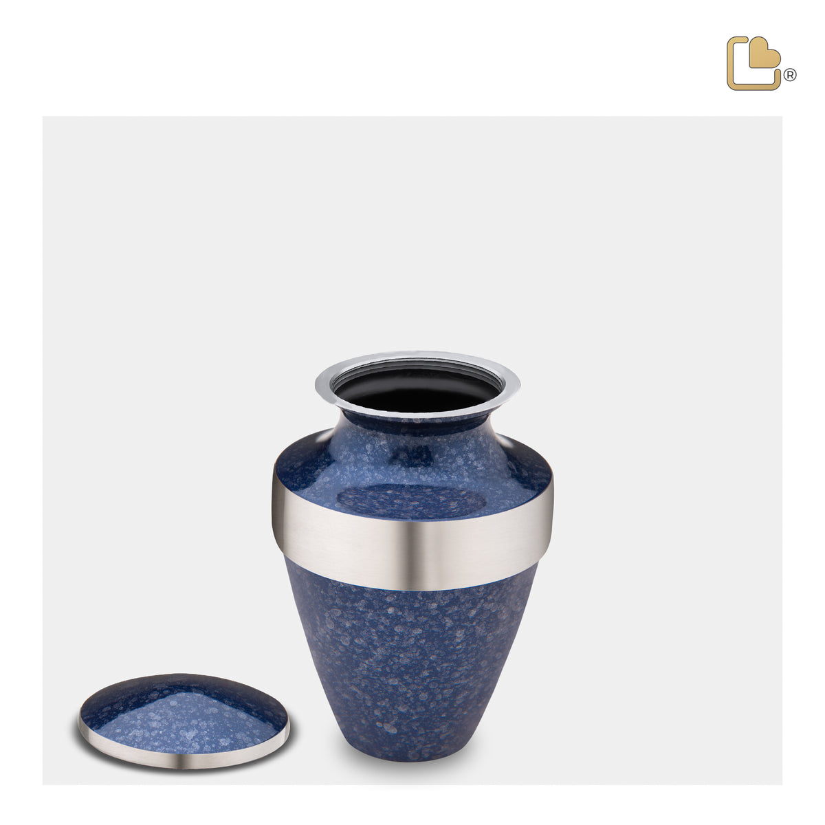 K420   Eternity Keepsake Urn Speckled Indigo & Bru Pewter
