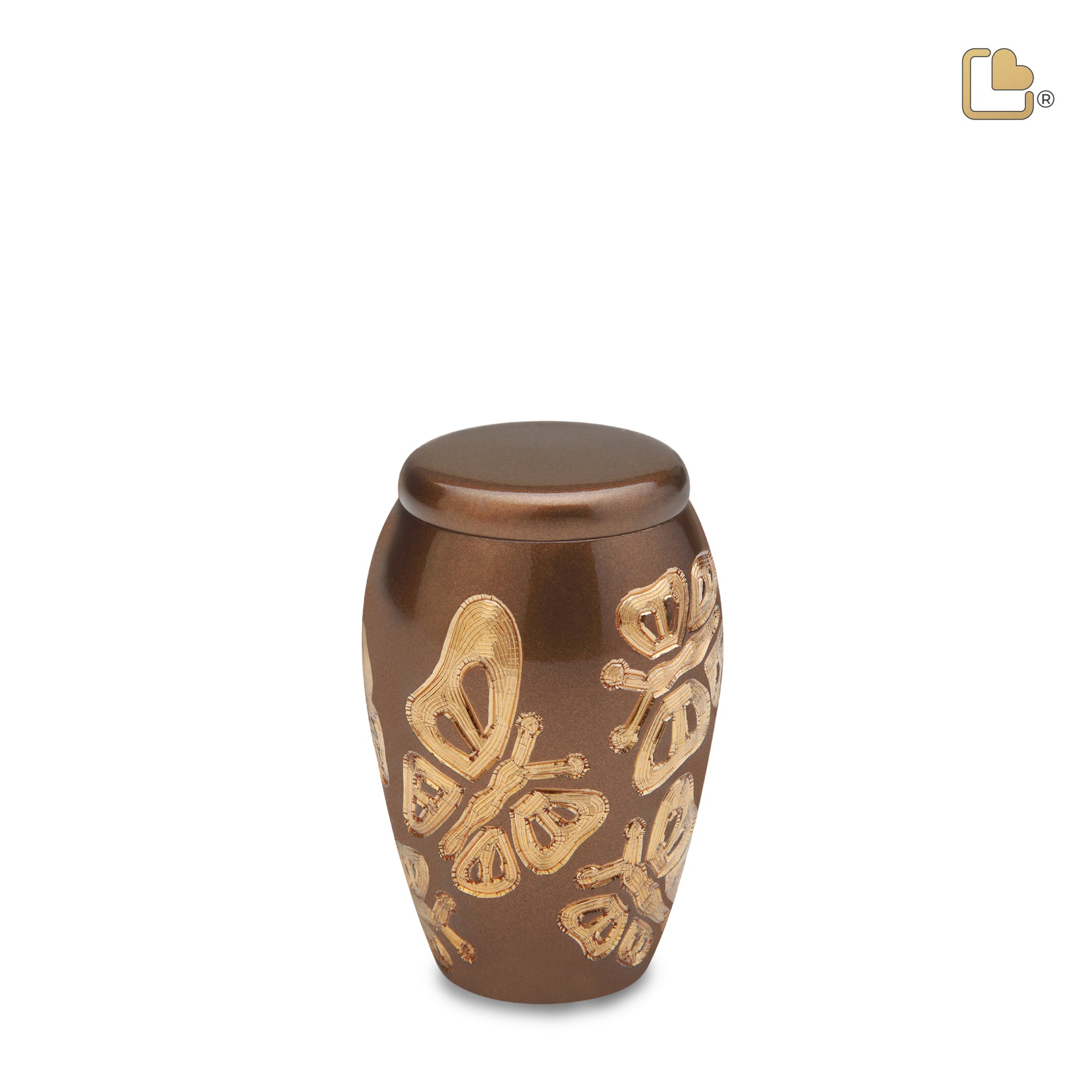 K500   Majestic Butterflies Keepsake Urn Bronze & Bru Gold