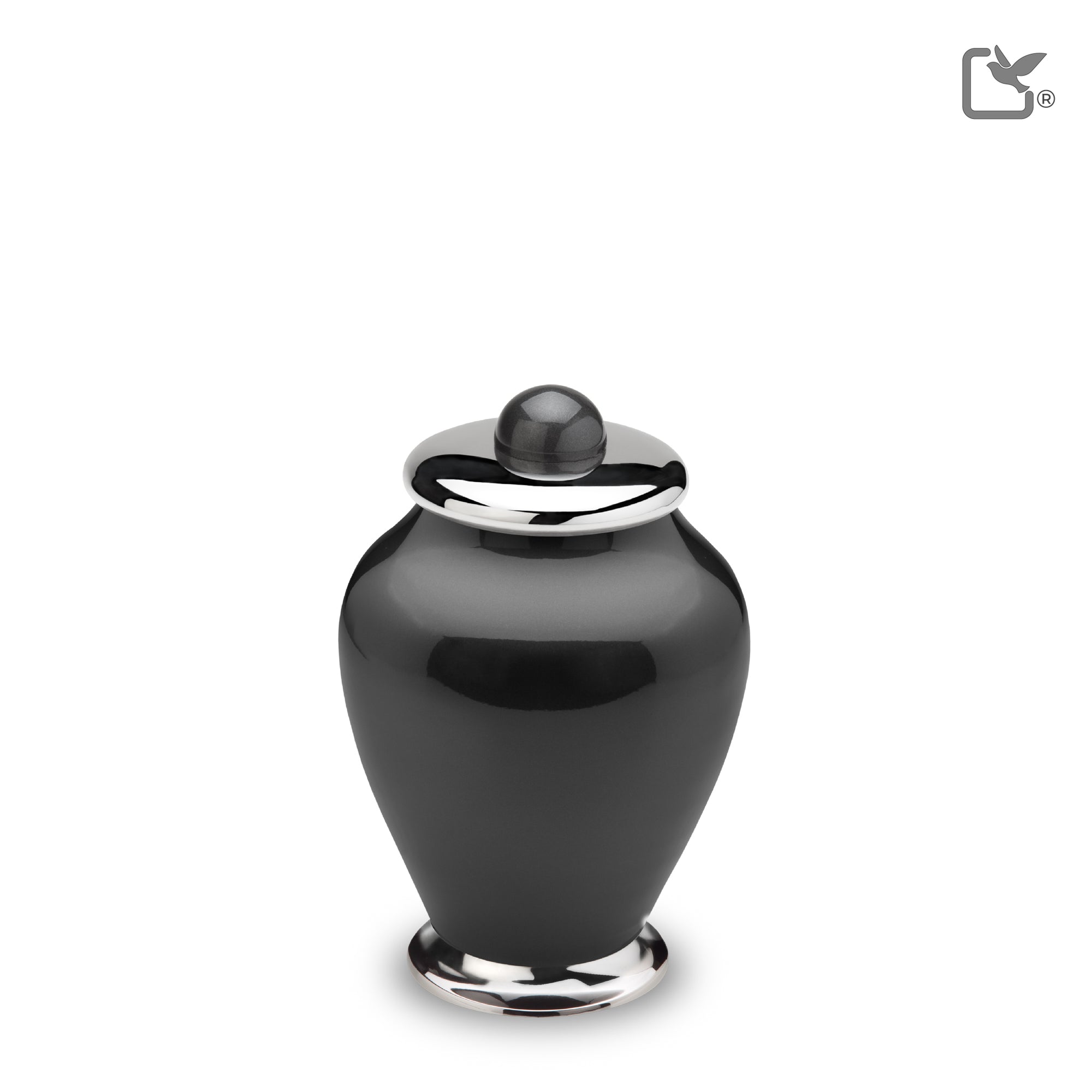 K520   Simplicity Keepsake Urn Midnight & Pol Silver