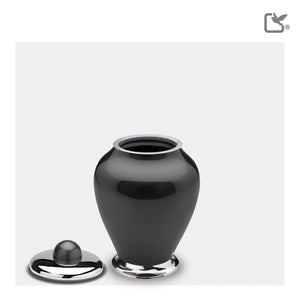 K520   Simplicity Keepsake Urn Midnight & Pol Silver