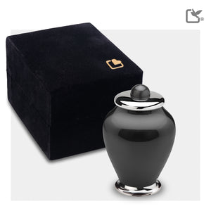 K520   Simplicity Keepsake Urn Midnight & Pol Silver