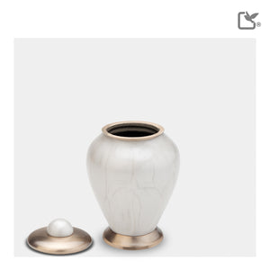 K522   Simplicity Keepsake Urn Pearl White & Bru Gold