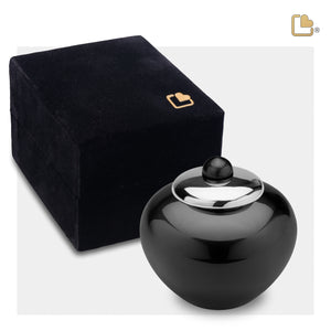 K530   Simplicity Keepsake Urn Midnight & Pol Silver