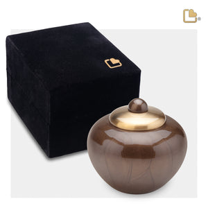 K531   Simplicity Keepsake Urn Pearl Bronze & Bru Gold