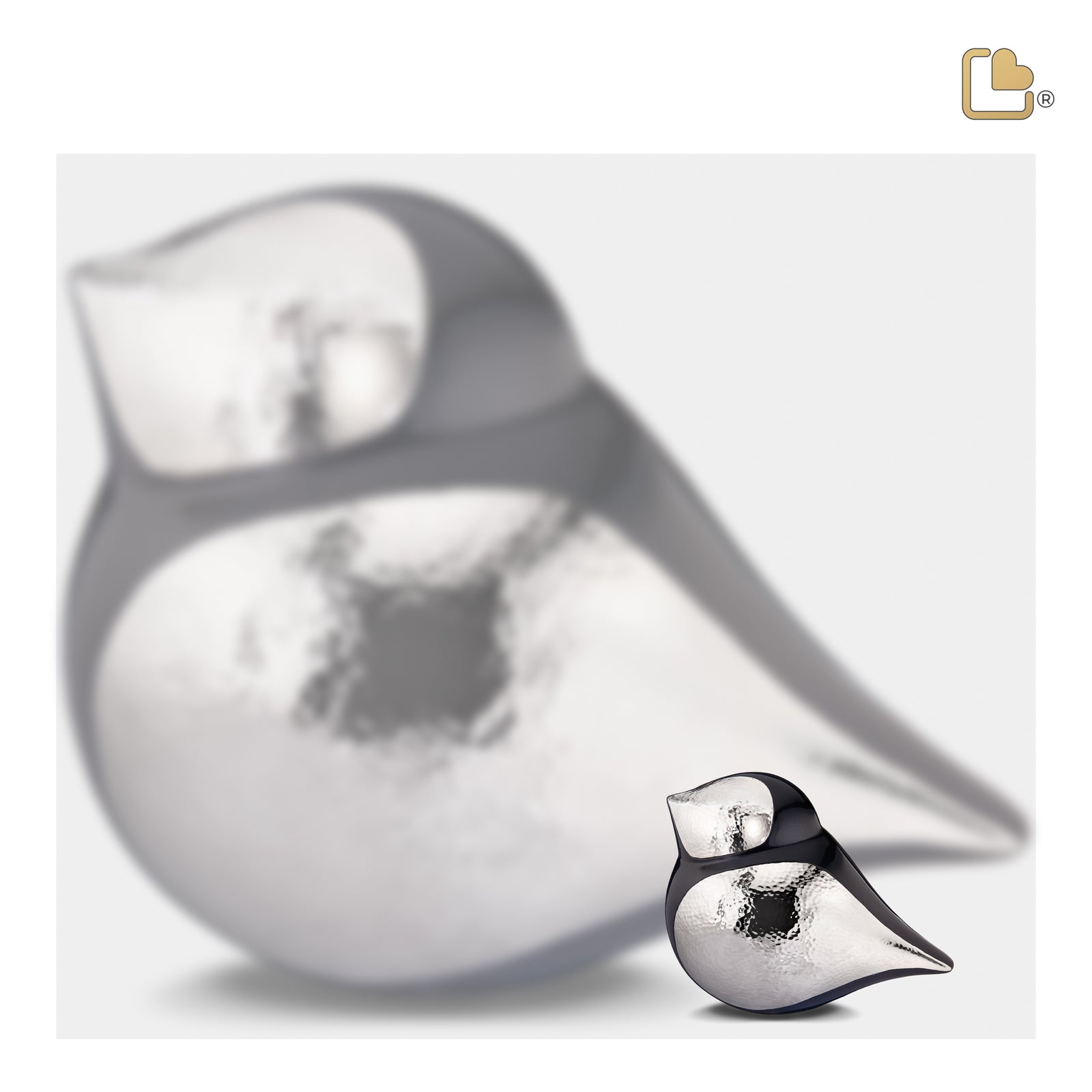 K560   SoulBird Male Keepsake Urn Midnight & Hmd Silver