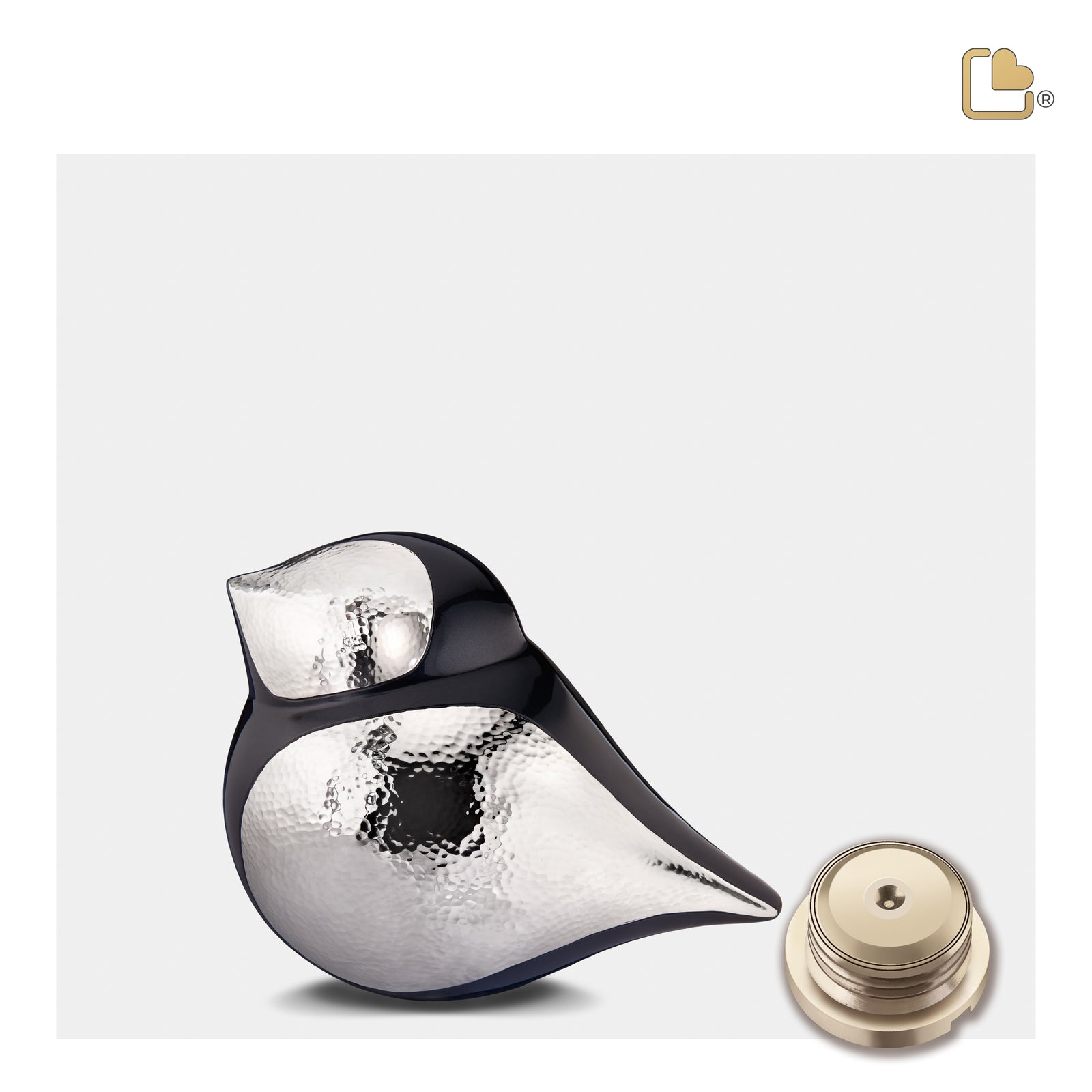 K560   SoulBird Male Keepsake Urn Midnight & Hmd Silver
