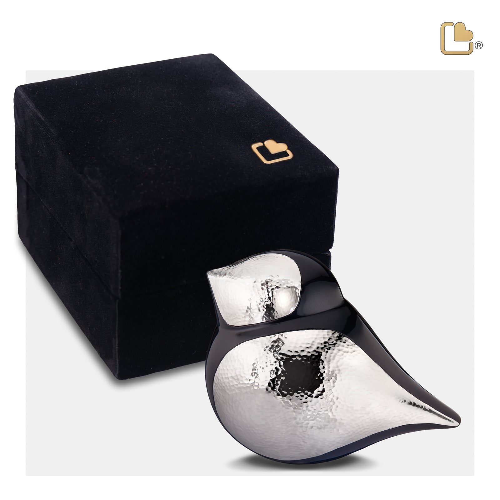 K560   SoulBird Male Keepsake Urn Midnight & Hmd Silver