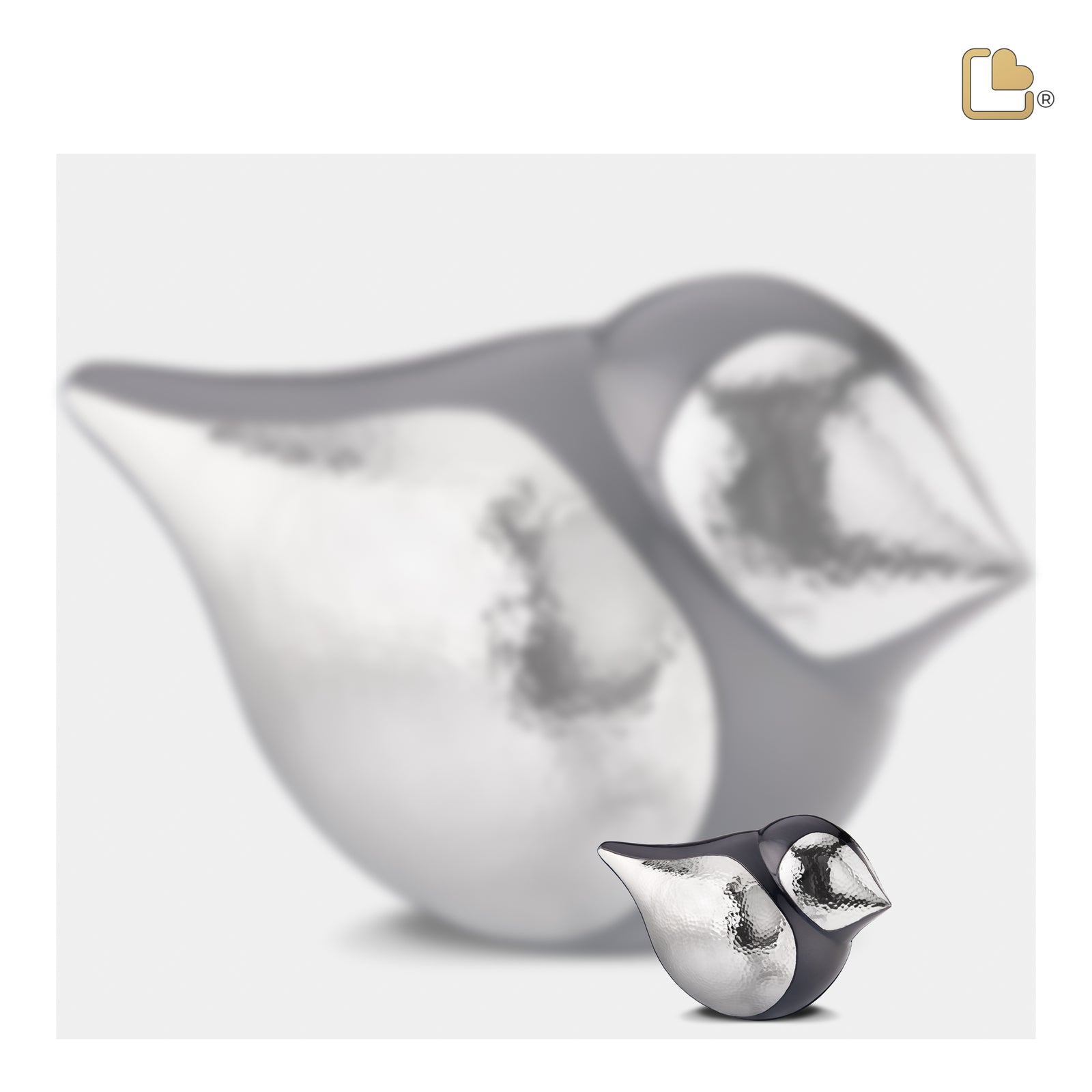 K561   SoulBird Female Keepsake Urn Midnight & Hmd Silver