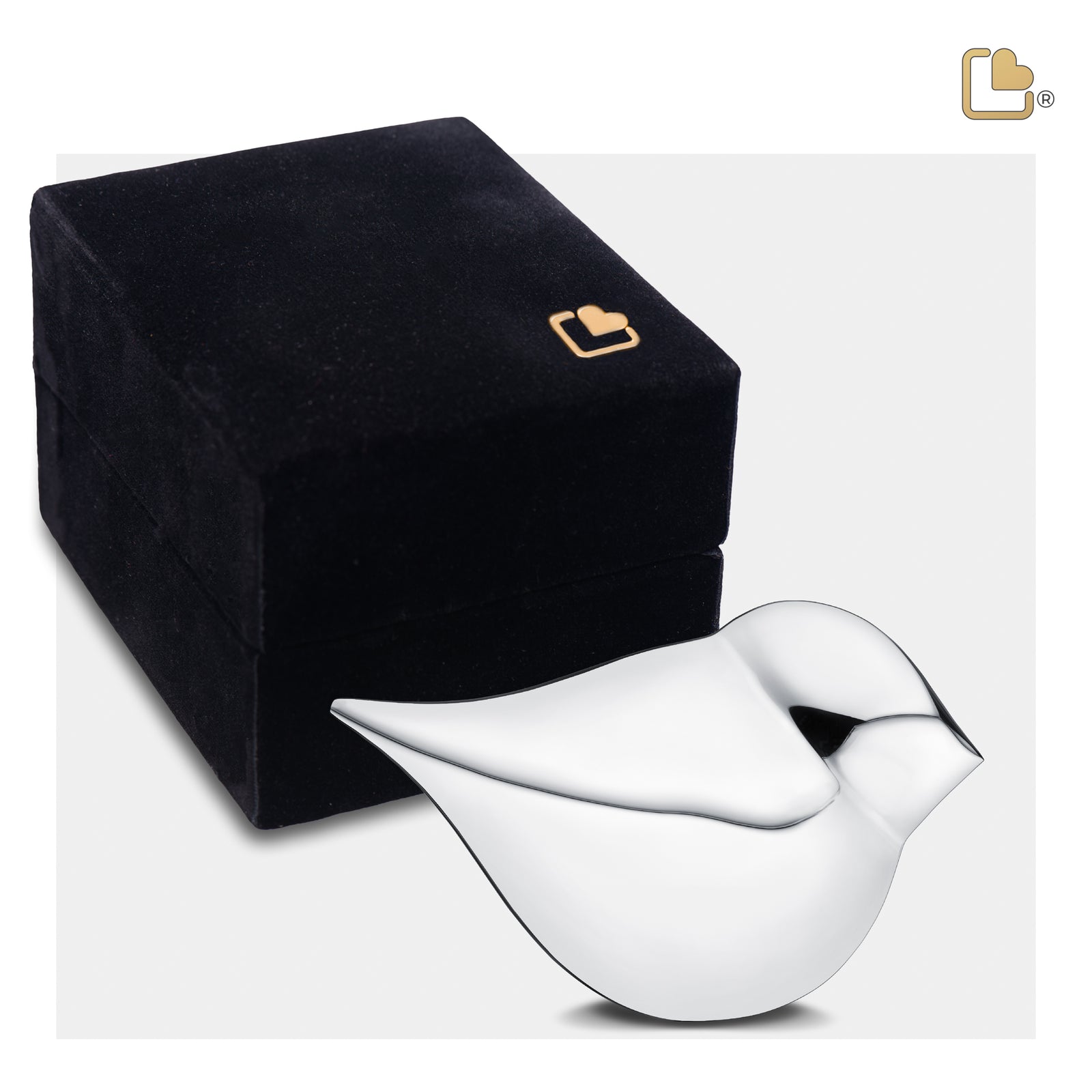 K563   SoulBird Female Keepsake Urn Pol Silver