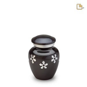 K570   Divine Forget-Me-Not Keepsake Urn Midnight & Bru Pewter