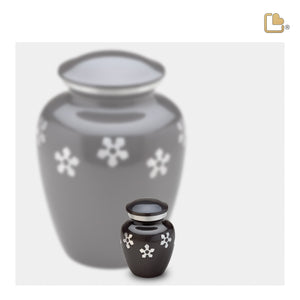 K570   Divine Forget-Me-Not Keepsake Urn Midnight & Bru Pewter