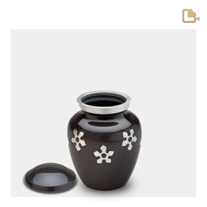 K570   Divine Forget-Me-Not Keepsake Urn Midnight & Bru Pewter