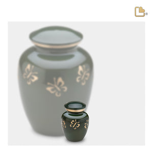 K571   Divine Butterfly Quest Keepsake Urn Green & Bru Gold