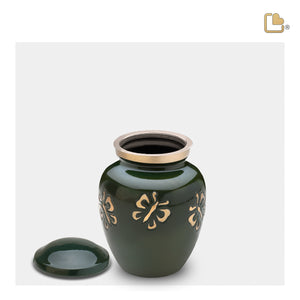 K571   Divine Butterfly Quest Keepsake Urn Green & Bru Gold