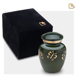 K571   Divine Butterfly Quest Keepsake Urn Green & Bru Gold