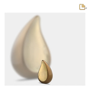 K581   TearDrop Keepsake Urn Bronze & Hmd Gold