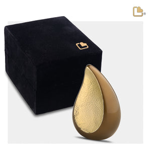 K581   TearDrop Keepsake Urn Bronze & Hmd Gold