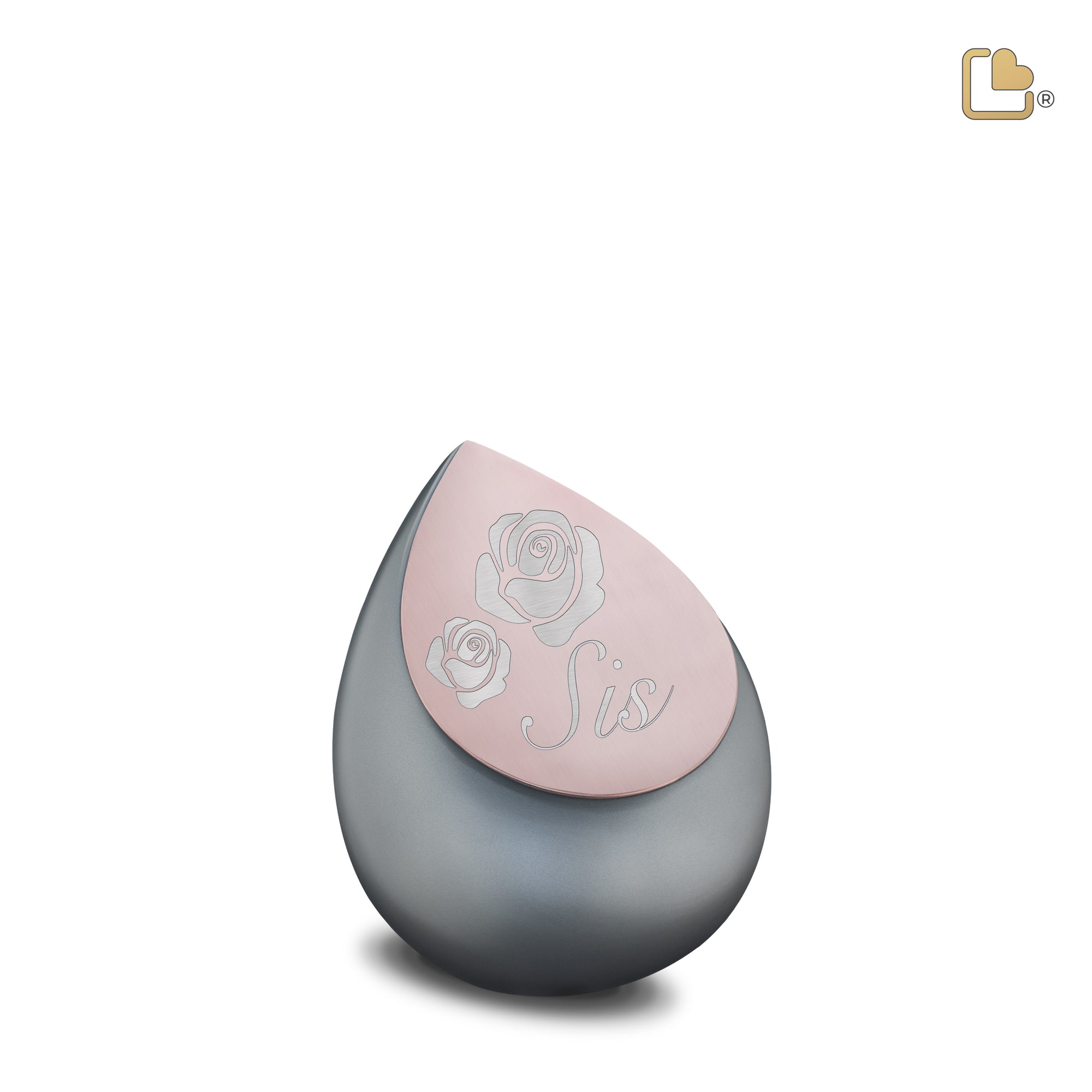 K584   Drop Keepsake Urn French Grey & Bru RoseGold