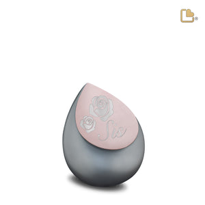 K584   Drop Keepsake Urn French Grey & Bru RoseGold