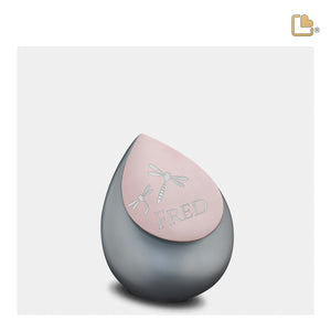 K584   Drop Keepsake Urn French Grey & Bru RoseGold