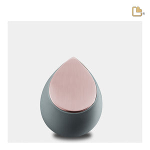 K584   Drop Keepsake Urn French Grey & Bru RoseGold