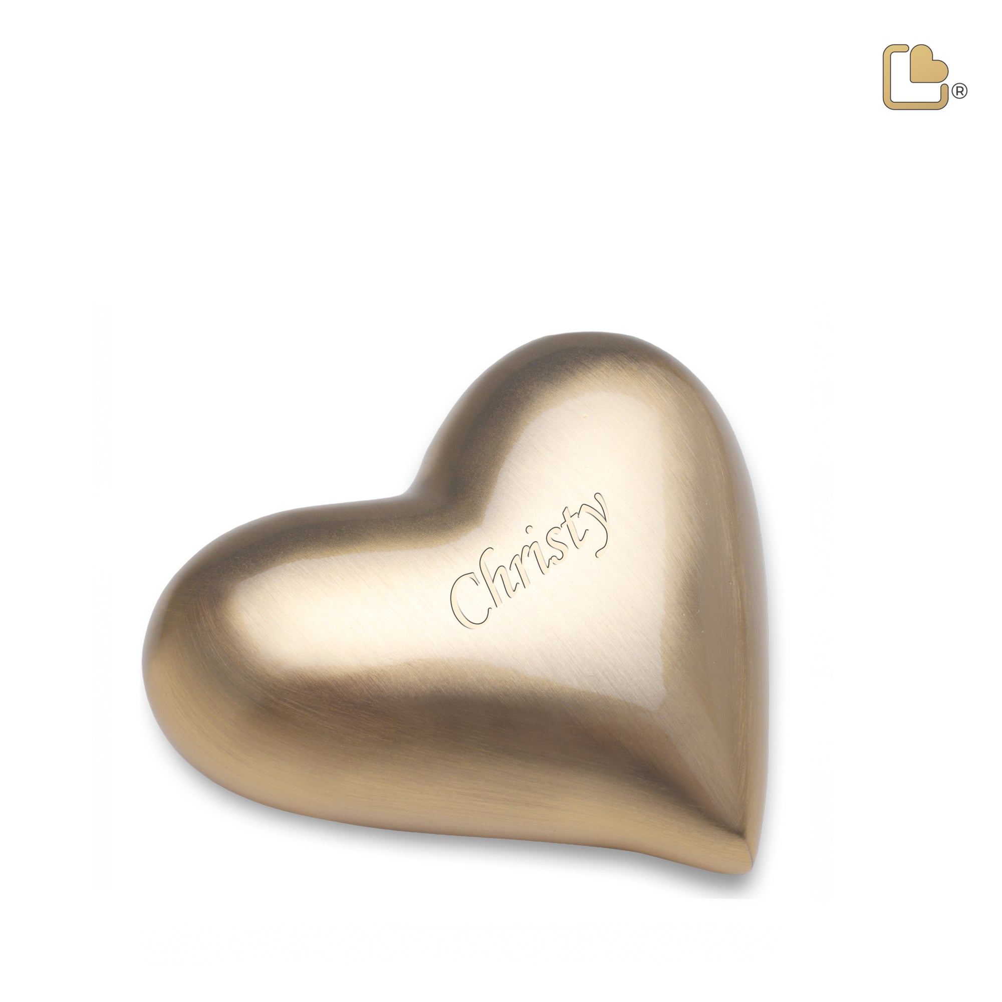 K600   Heart Keepsake Urn Bru Gold