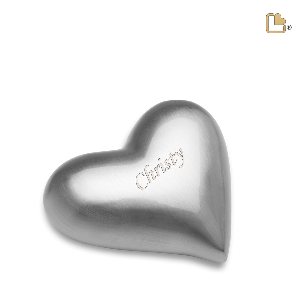 K601 Heart Keepsake Urn Bru Pewter - LoveUrns®US