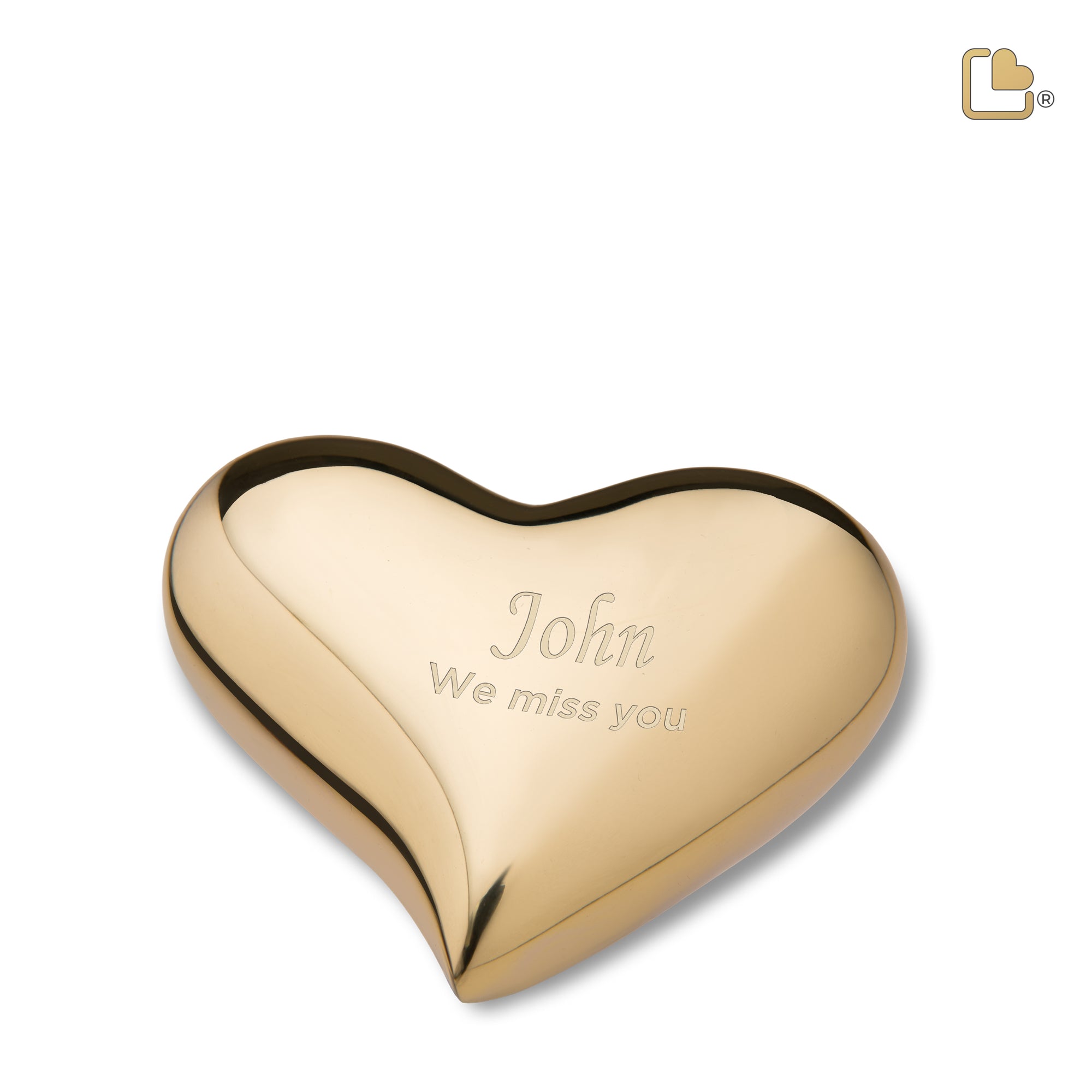 K602   Heart Keepsake Urn Pol Gold