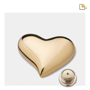 K602   Heart Keepsake Urn Pol Gold