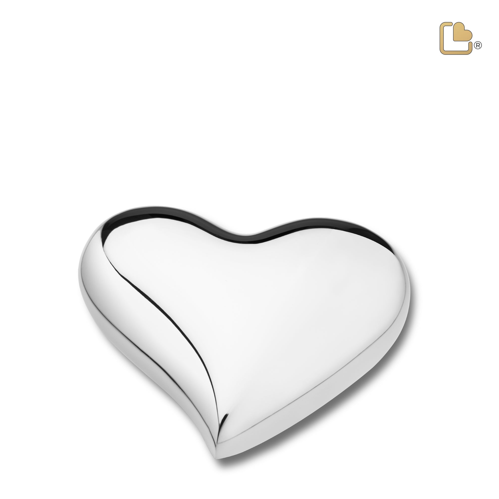 K603   Heart Keepsake Urn Pol Silver