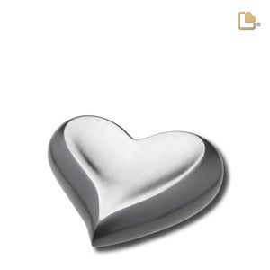 K612   Heart Keepsake Urn Slate & Bru Pewter